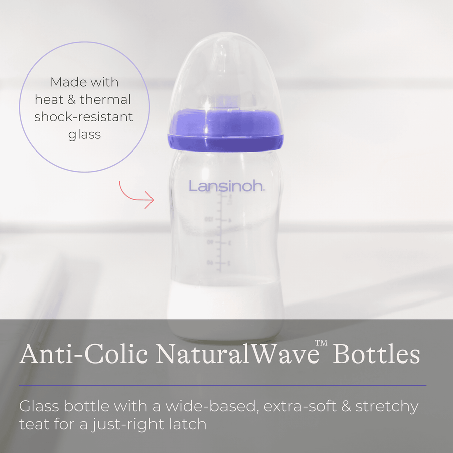 Glass Feeding Bottles 160ml with NaturalWave® Teat