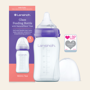 Glass Feeding Bottles 160ml with NaturalWave® Teat