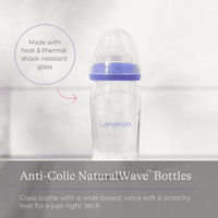 Glass Feeding Bottles 240ml with NaturalWave® Teat
