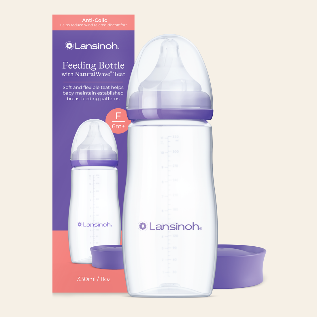 Pack of Feeding Bottles 330ml with NaturalWave® Teat