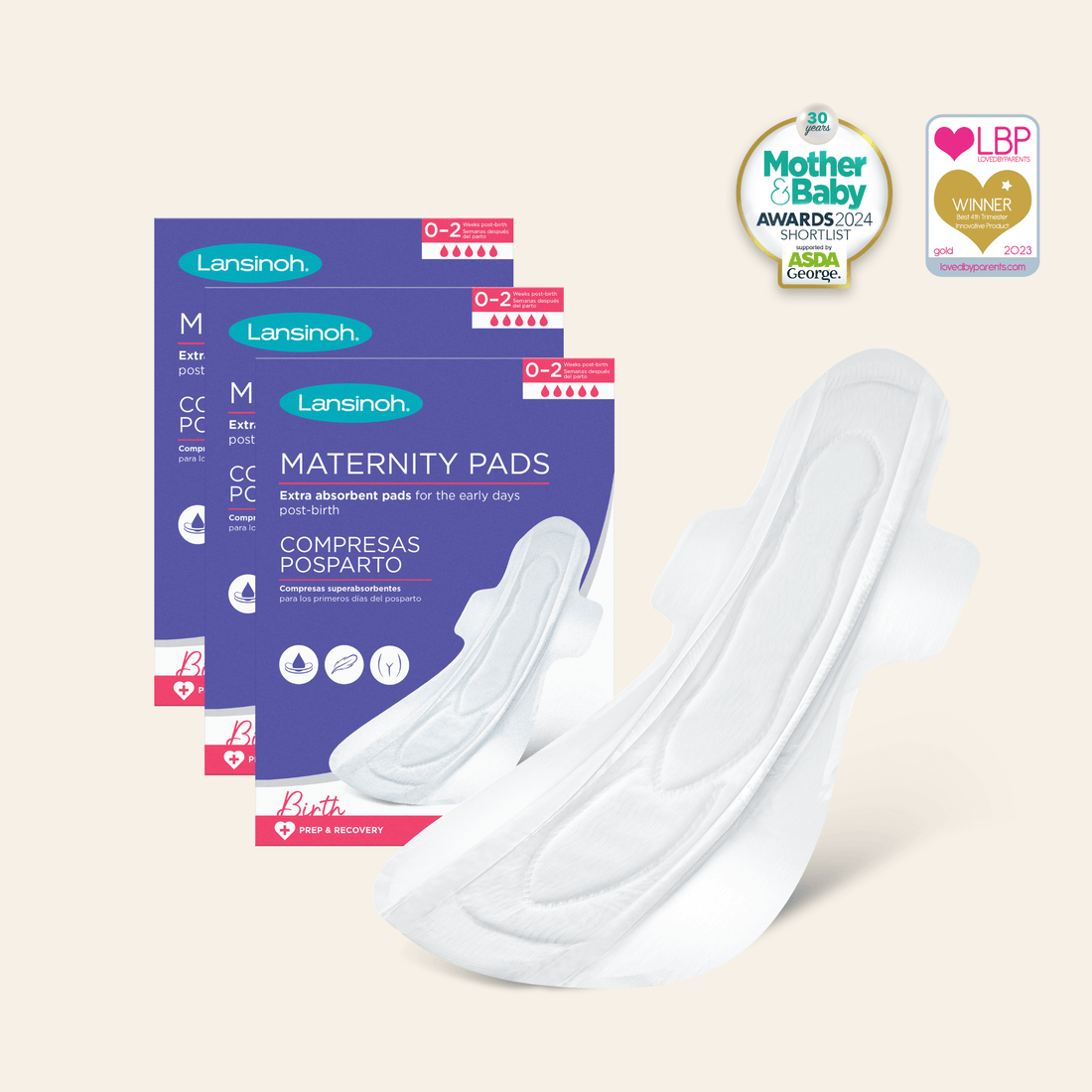 Extra Absorbent Maternity Pads: 0-2 weeks post-birth