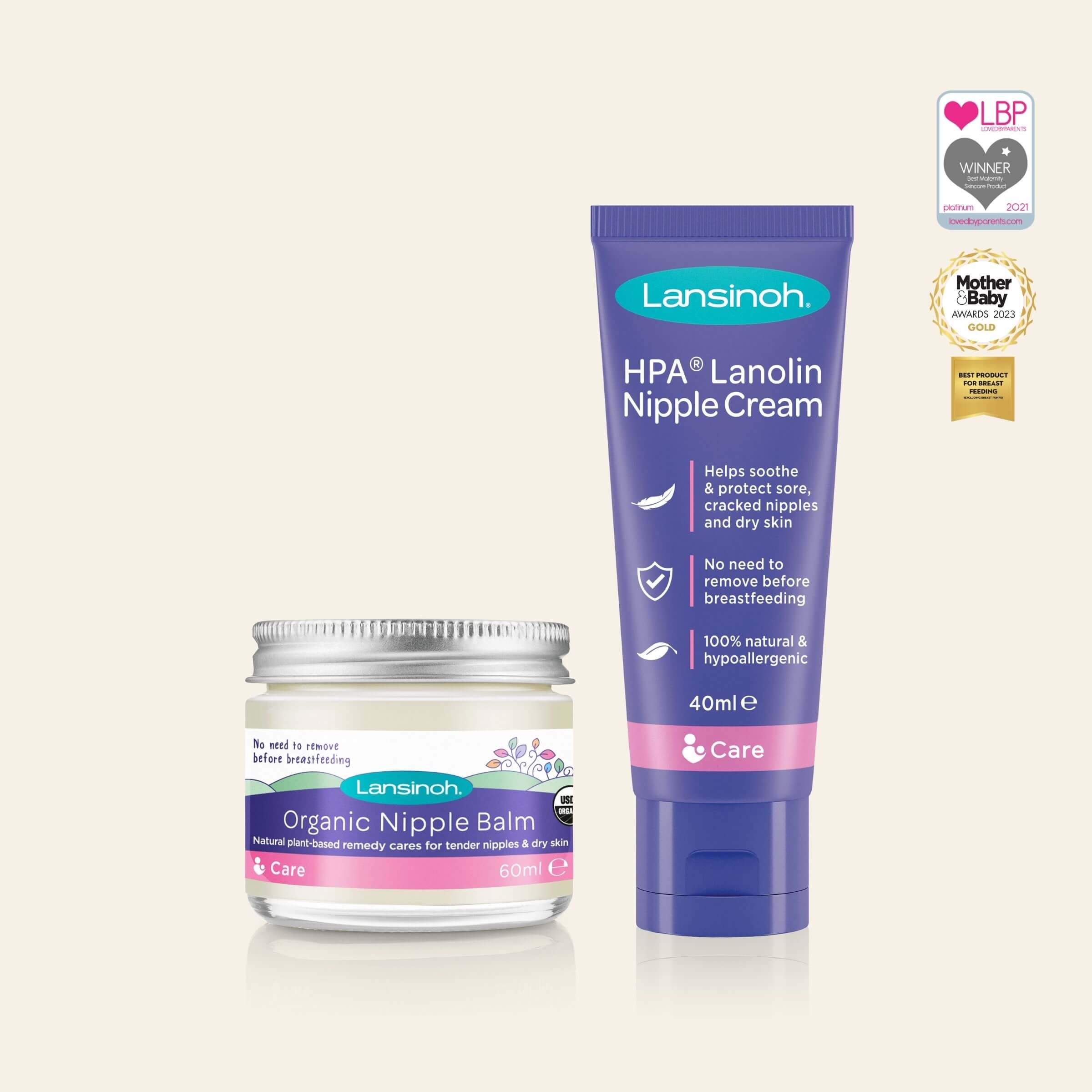 HPA® Lanolin Nipple Cream & Organic Nipple Balm Duo Pack – Lansinoh UK