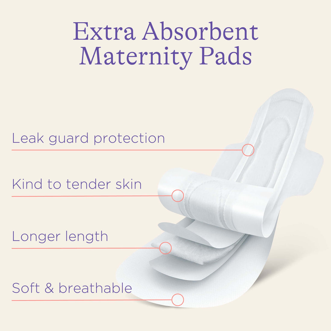 Extra Absorbent Maternity Pads: 0-2 weeks post-birth